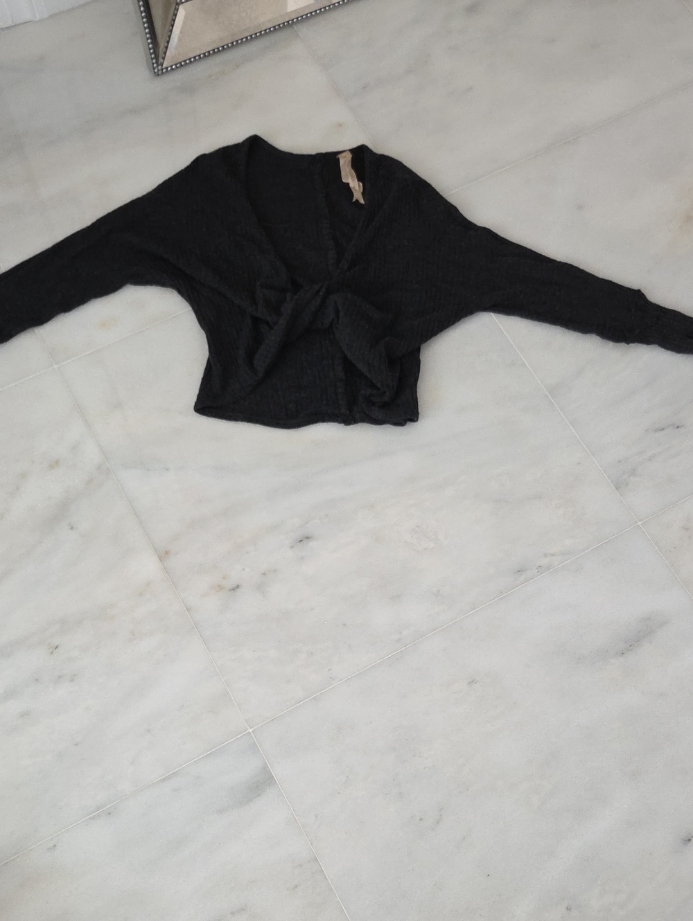 Black Twist-Front Women's Top